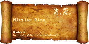 Mittler Rita névjegykártya