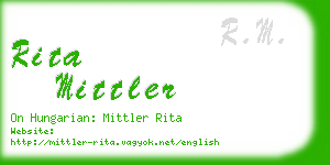 rita mittler business card